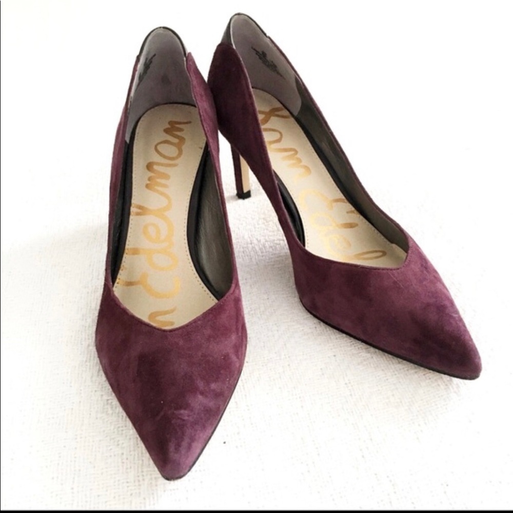 Sam Edelman Orella Burgundy Suede Pump - Picture 2 of 6
